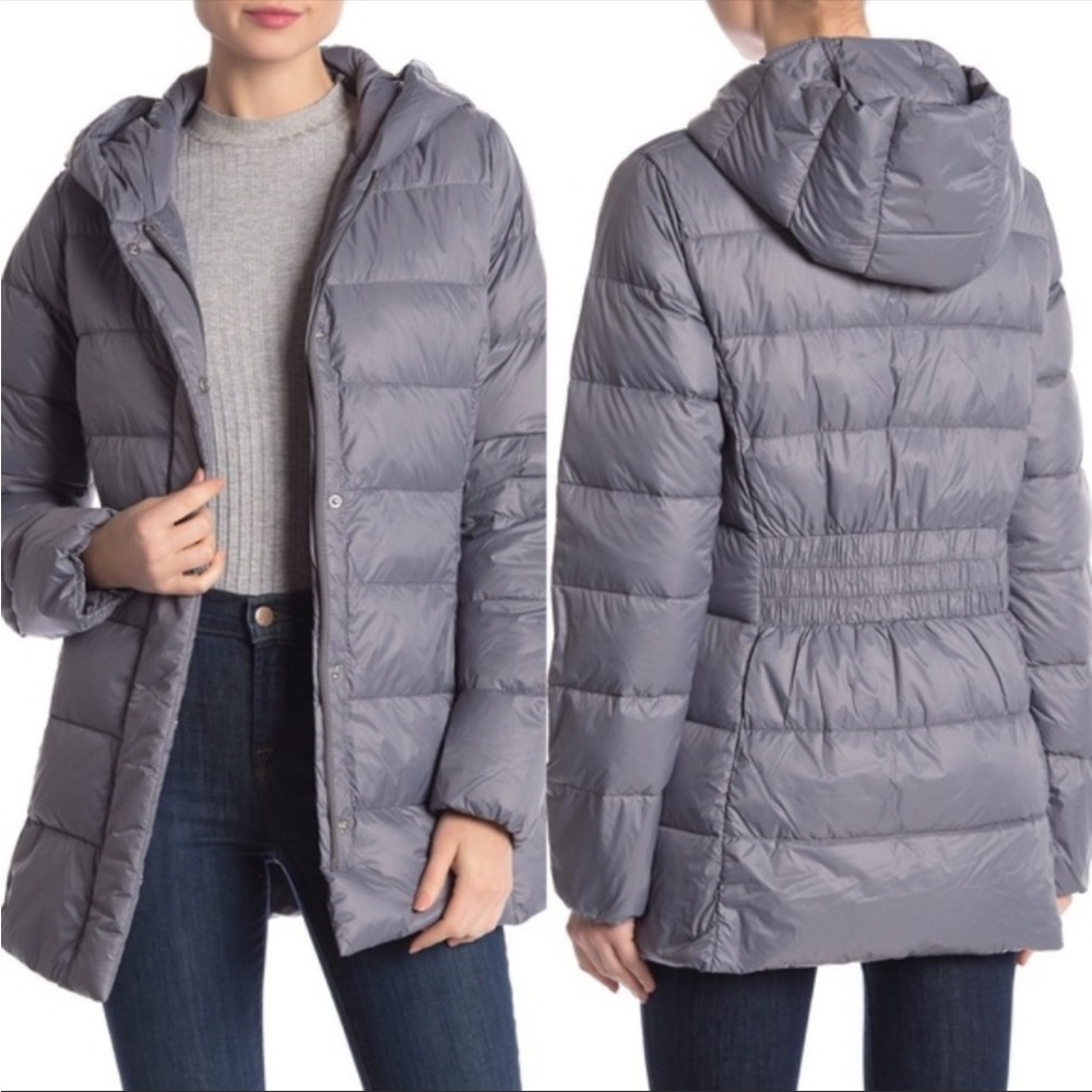 Cole Haan Signature Down Zip Front Hooded Jacket Sz M